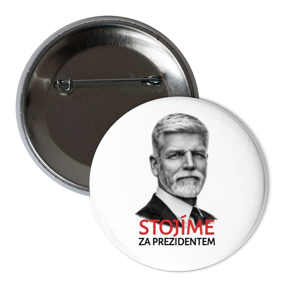 Odznáček  s potiskem ODZNAK stojíme za prezidentem